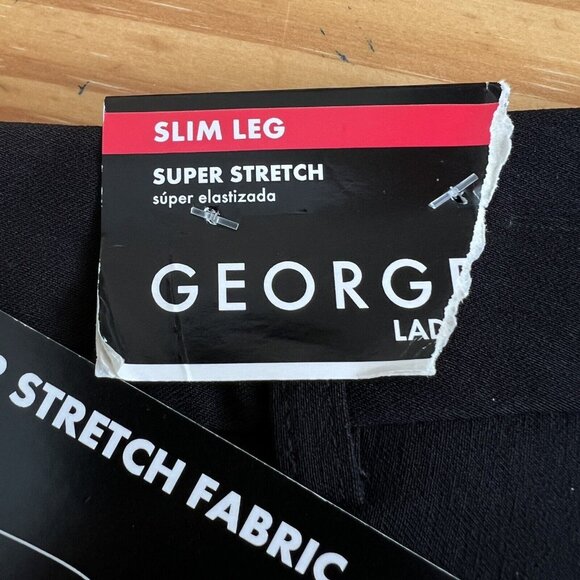 NWT George Women's Black Dress Pants Size 10 Super Stretch Slim Leg Mid Rise - Picture 12 of 12